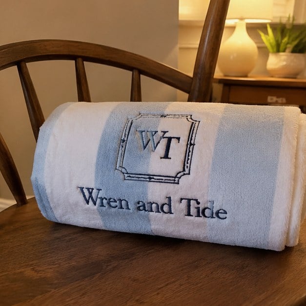 Beach towels with logo — customer photo